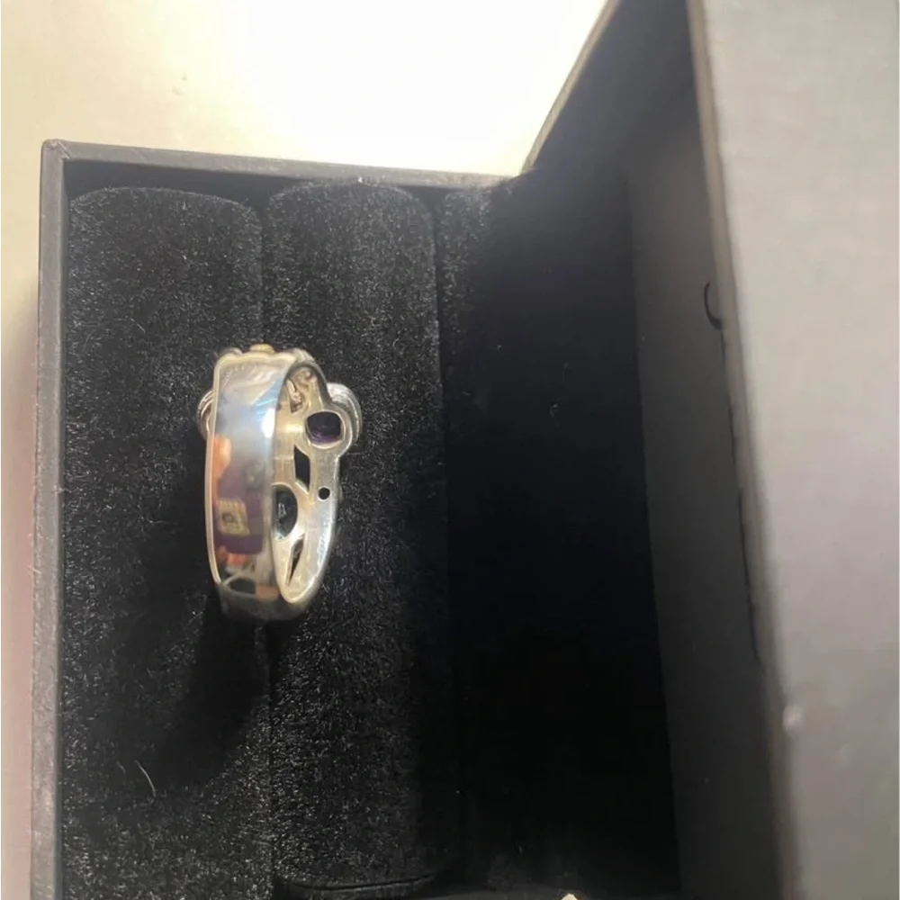 Effy Silver Ring with Purple, Blue, and Yellow Stones - Picture 3 of 3